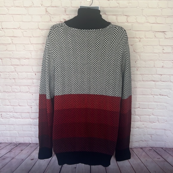 SEAN JOHN XL MULTI COLORED CHEVRON KNIT PULLOVER SWEATER - Picture 6 of 11
